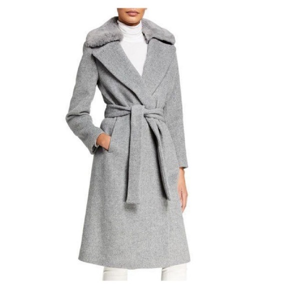 Club Monoco Baylee Long Wrap Wool Coat Gray Size S - Picture 4 of 15